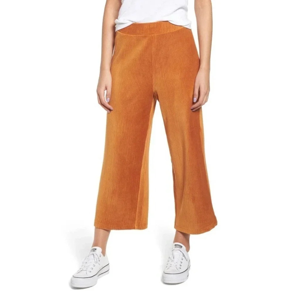 NEW BP Women’s Plus Size 4X Rust Orange Corduroy Velour Pull On Pants v6x
